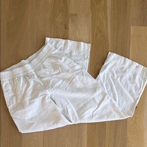 White linen pants